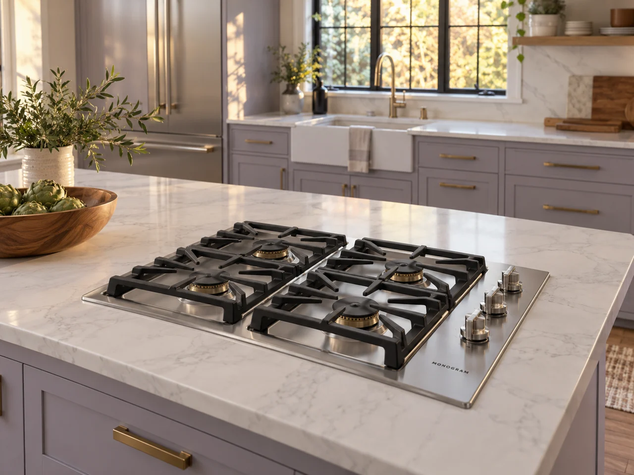 Illustration of a Monogram cooktop